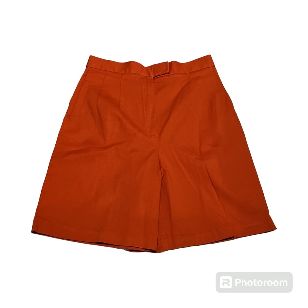 Vintage Harve Bernard Orange Mom Super High Waisted Linen Shorts Sz. 8